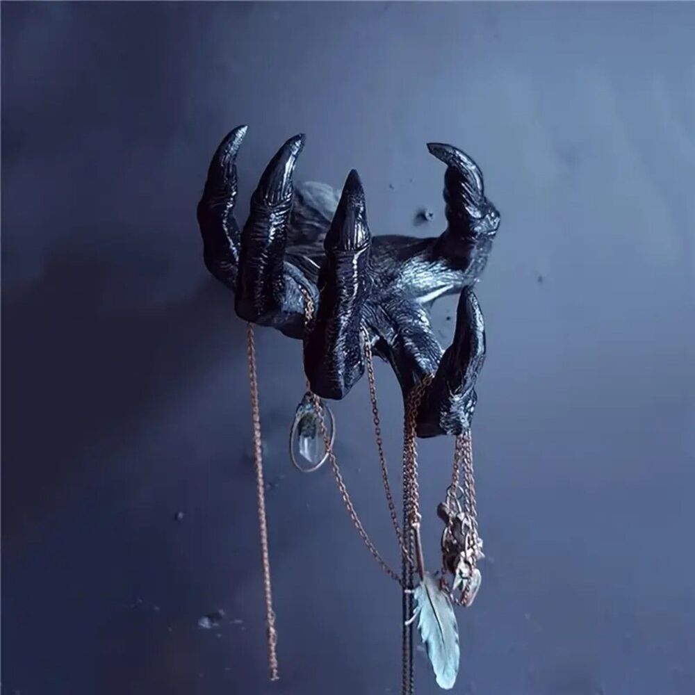 Gothic Monster Claw Wall Holder – Jewelry Holder & Key Hanger, tea Light Holder